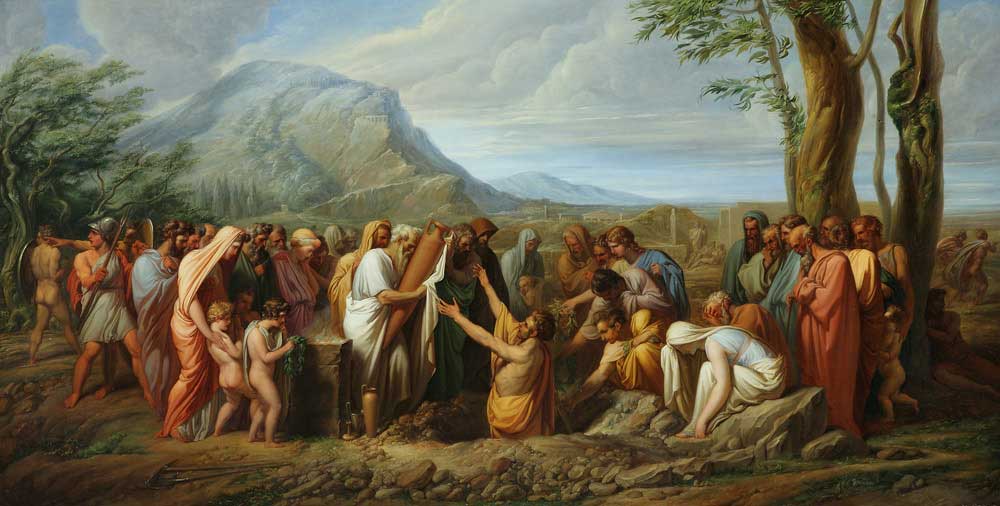 Giuseppe Bossi (1777–1815): Bestattung des Themistocles in Attischer Erde, (Öl auf Leinwand), 1805–1806 © Pinacoteca di Brera, Mailand