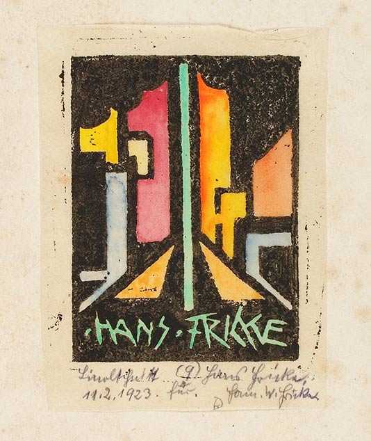 Hans Martin Fricke (1906–1994), Exlibris, 1923, KSW, Leihgabe Erben Hans Martin Fricke