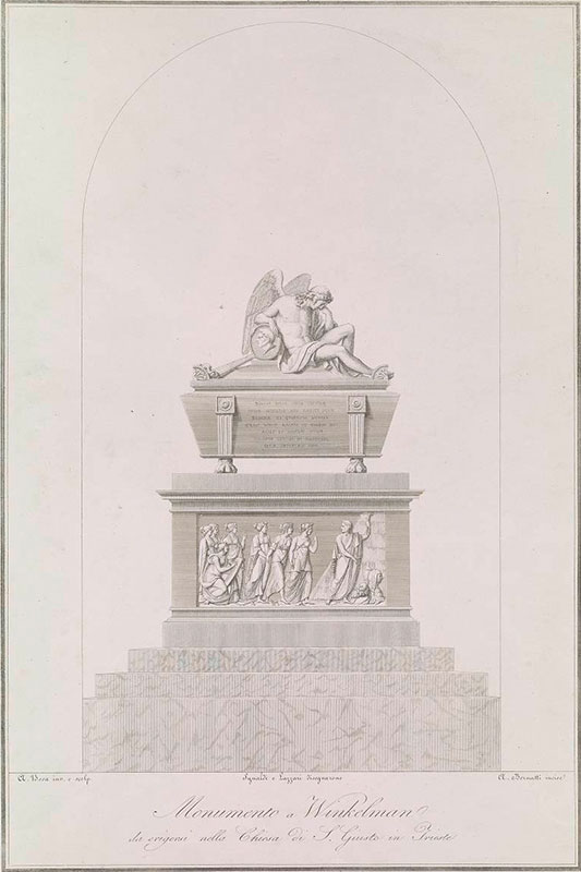 Antonio Bernatti nach Vincenzo Sgualdi und Antonio Lazzari, von Antonio Bosa entworfene Denkmal für Johann Joachim Winckelmann in Triest, nach 1827 © Klassik Stiftung Weimar