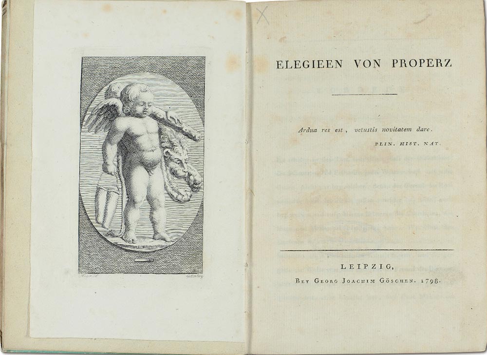 Elegieen von Properz, übersetzt von Karl Ludwig von Knebel, 1798, Klassik Stiftung Weimar