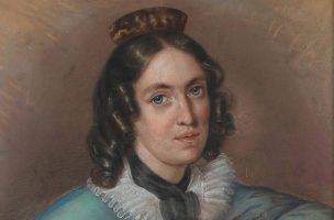 Ottilie von Goethe um 1845, Pastell von Louise Seidler, Ausschnitt, Klassik Stiftung Weimar