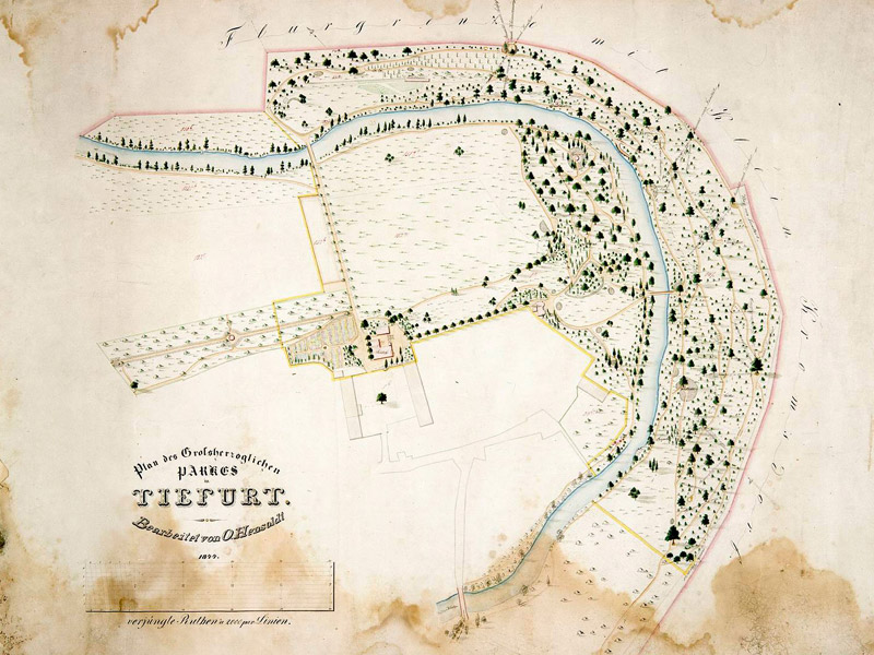 Plan des Tiefurter Parks von 1844