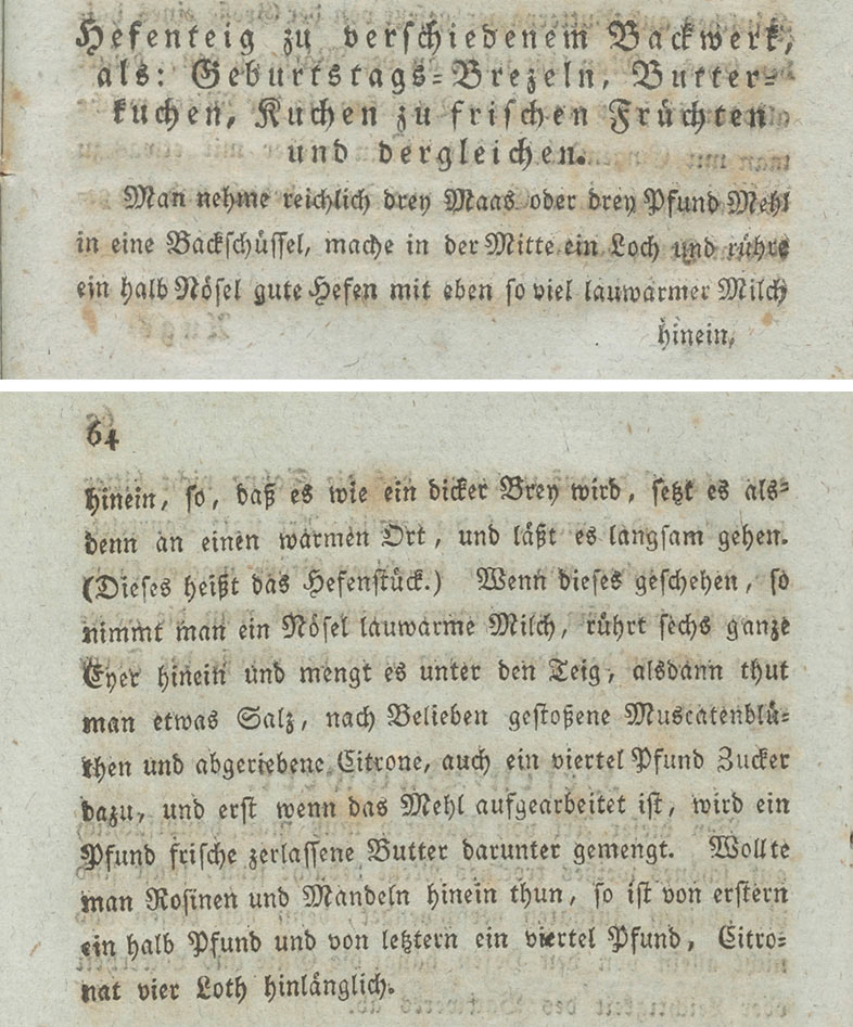 Rezept aus René François le Goullons »Der elegante Theetisch« von 1809, Ausschnitt Rezept aus René François le Goullons »Der elegante Theetisch« von 1809, Ausschnitt