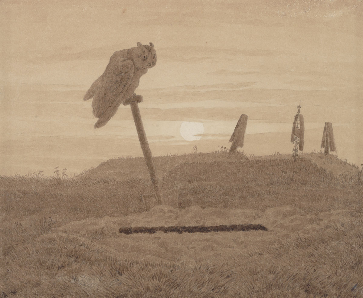 Caspar David Friedrich, Eule am Grab Caspar David Friedrich, Eule am Grab