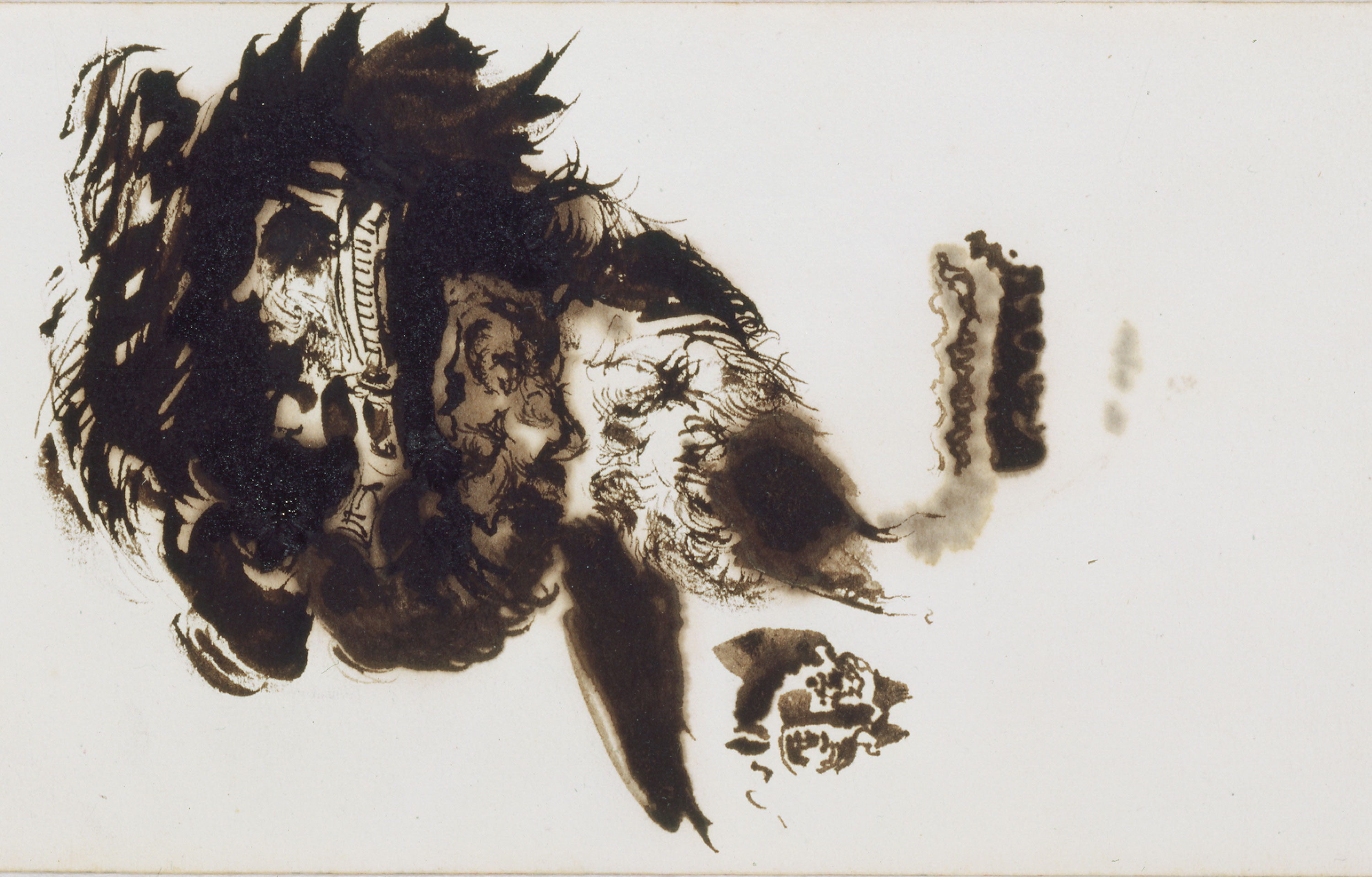 Victor Hugo (1802 – 1885): Vision, Pinsel in Braun auf Papier.